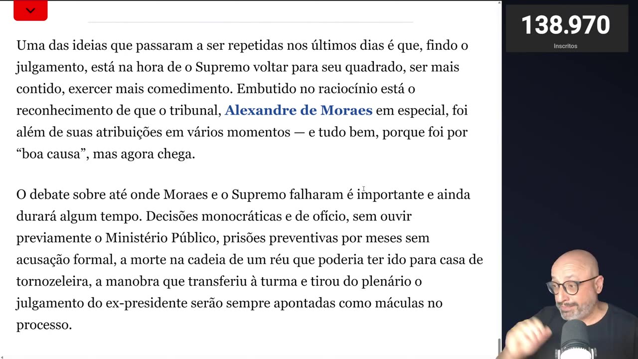 COLUNISTA DO O GLOBO LISTA OS ABUSOS DA DITADURA DA TOGA