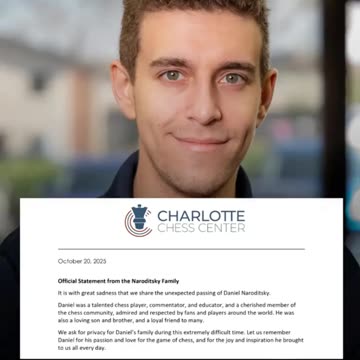 American chess grandmaster Daniel Naroditsky dies at 29