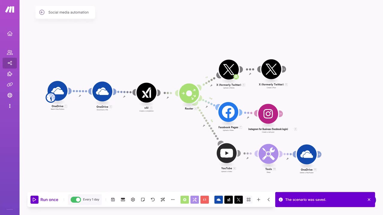 Automate Social Media Posting: Upload to X, FB, IG & YT from Scratch! Make.com