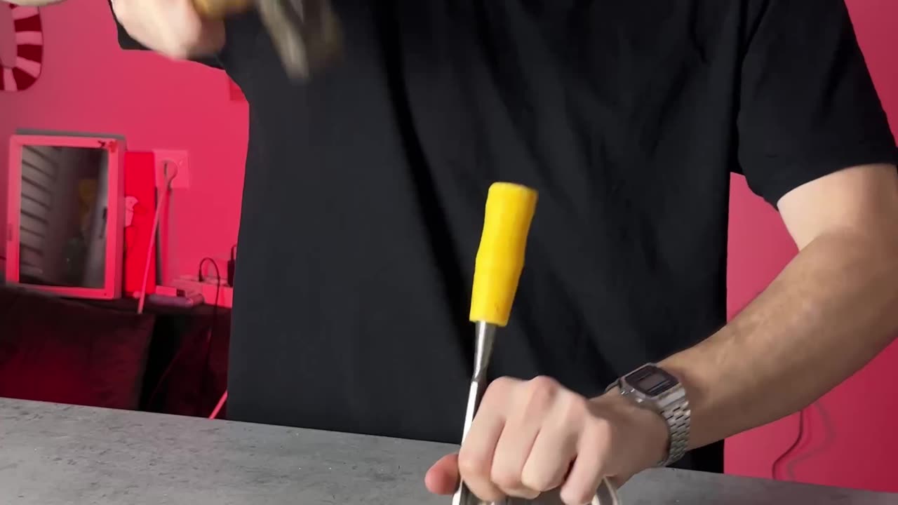 Man Makes Sword Handle For Toilet Brush Wand
