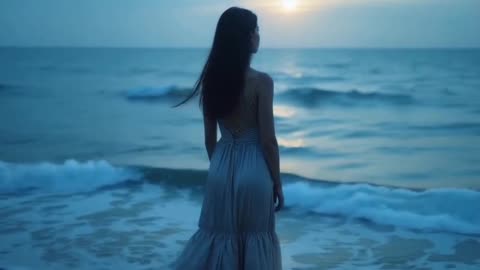 “Alone with the Ocean | Peaceful Cinematic Girl Walking on the Beach”