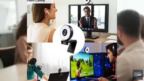 papalook 2K/1080P Webcam with Light and Privacy Cover, PA552 Full HD Streaming W