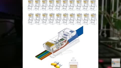 EZYUMM 20-Pack RJ45 Pass Through Connector, Cat 5 Cat 6 connectors, Gold Plated