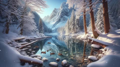 Crystal Lake | Winter Serenity Ambience | Relaxing ASMR Music