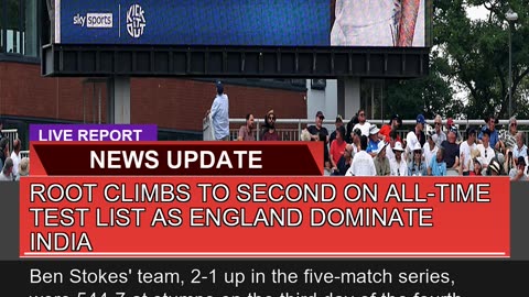 Root Climbs to Second on Alltime Test List as Eng