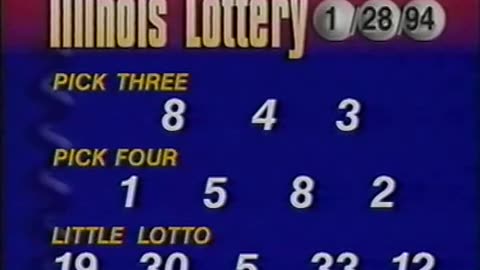 January 28, 1994 - Illinois Lottery Numbers & Promo for 'Star Trek: The Next Generation'
