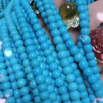 20250718-1 Natural Original Sterling Treatment Sleeping Beauty Turquoise Bead String