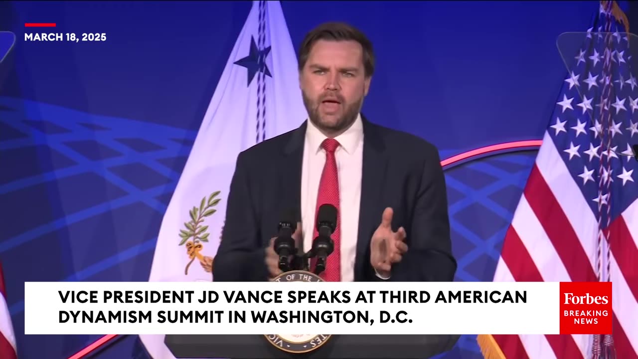 BREAKING NEWS： JD Vance Issues Emphatic Defense Of Trump Tariffs In Speech On Economic Dynamism