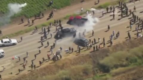 Anti-ICE scum trying to stop Federal Agents in Camarillo CA