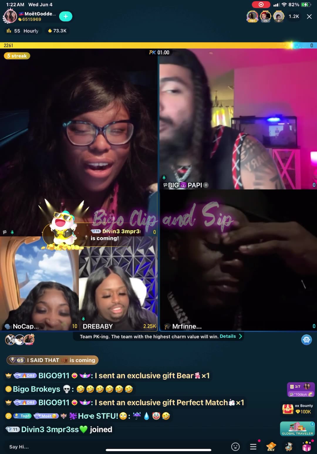 Team PK Moet NoCap/GG Finesse DreBaby ft Papi vs TKO locked in 6/3/25 #bigoclipandsip