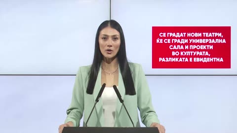 Андоновска: Се градат нови театри, ќе се гради Универзална сала и проекти во културата