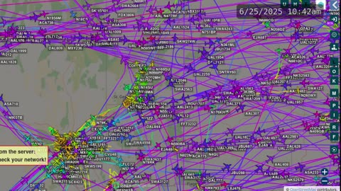 airplane traffic time lapse north Arizona June 24th 2025 - no audio -