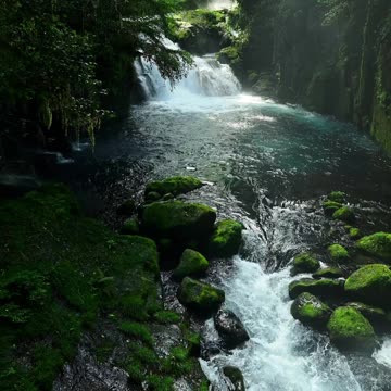 Waterfall, mountain stream, flow
