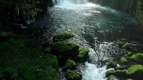 Waterfall, mountain stream, flow