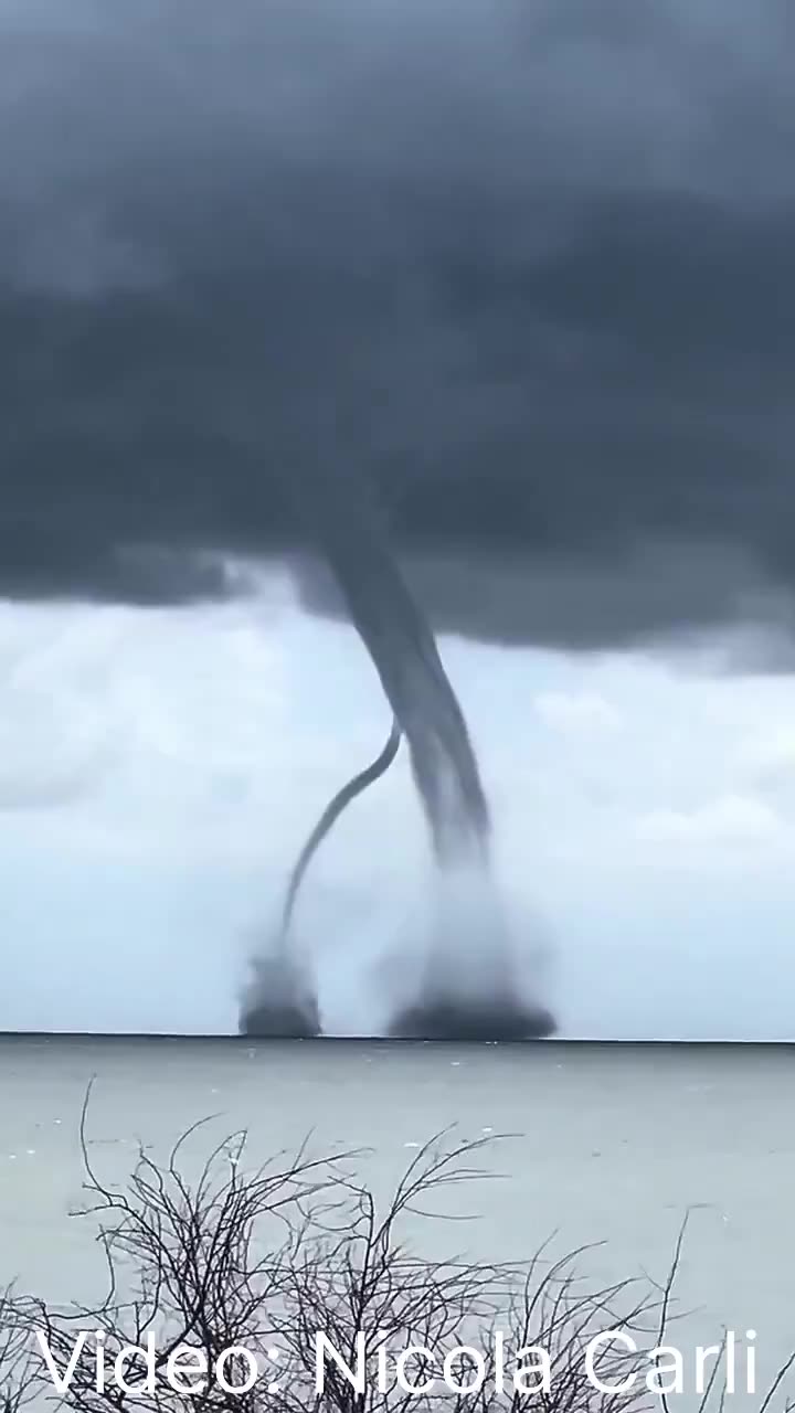 WATCH: 2 waterspouts spotted off the coast of Goro, in Italy’s Po Delta region.