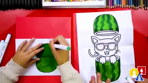 Must Watch: How To Draw A Summer Kitten In A Watermelon