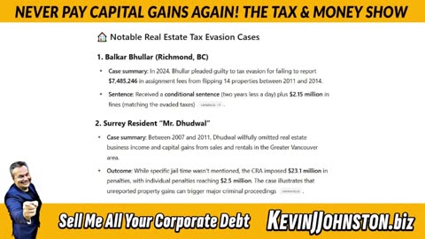 NEVER PAY CAPITAL GAINS IN CANADA AGAIN! The Tax & Money Show EPISODE 69 with Kevin J. Johnston