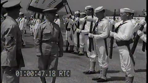 GEN. McNAIR, ADM. K... - GEN. McNAIR, ADM. KIRK & HIGH RANKING OFFICERS INSPECT NAS N - 428-npc-1949