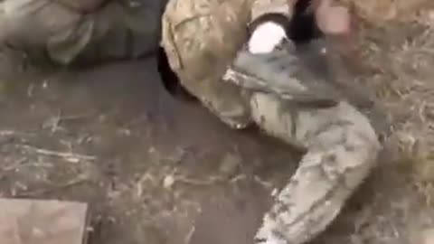 Russian Soldier Receives Some Extra Motivation from Their Commander