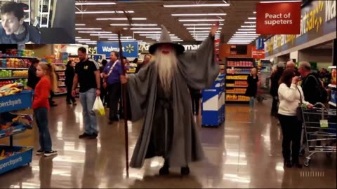 Outtake #3,033 Of Gandalf From LOTR Series Is Dancing At Walmart Supercenter Fake Funny Parody Video
