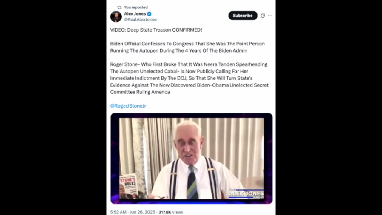 Alex Jones & Roger Stone Discuss Treasonous Control Of AutoPen By Low Level Biden Staff