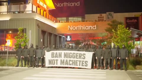 The National Socialist Network protested Victoria's machete ban outside Melbourne's Northland