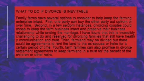 FAMILY VALUES ARE THE BASIS FOR SUCCESSFUL FAMILY FARMS IN THE U.S.A.
