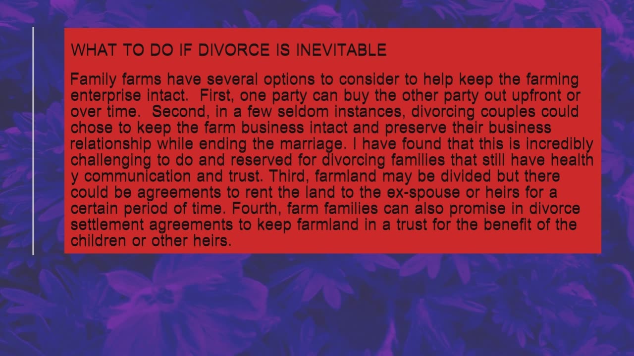 FAMILY VALUES ARE THE BASIS FOR SUCCESSFUL FAMILY FARMS IN THE U.S.A.