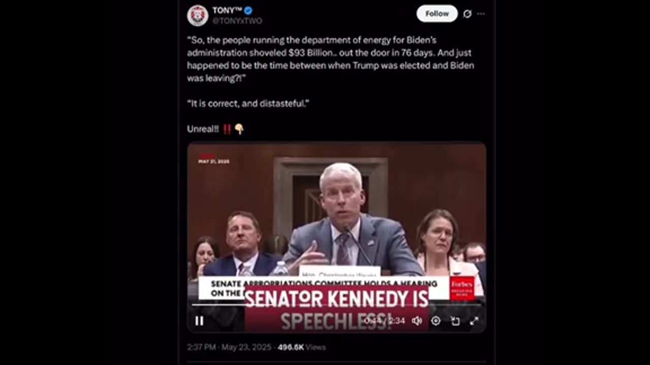 Sen Kennedy and Dept of Energy money laundering ..