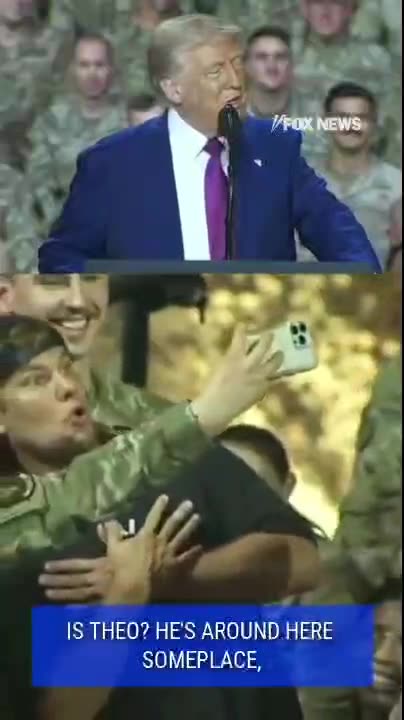 Theo Von Makes A Surprise Visit With the Troops in Qatar With President Trump