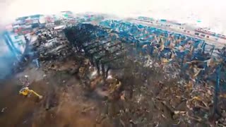 Drone footage shows aftermath of explosion in Iranian port
