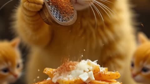 Purr-fectly Crispy: Cat’s French Fry Day #shorts