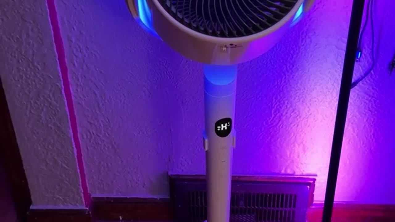 Dreo Smart Pedestal Fan – 120° Oscillation, Quiet Cooling with Alexa & RGB Light 🌬️🔊🛏️