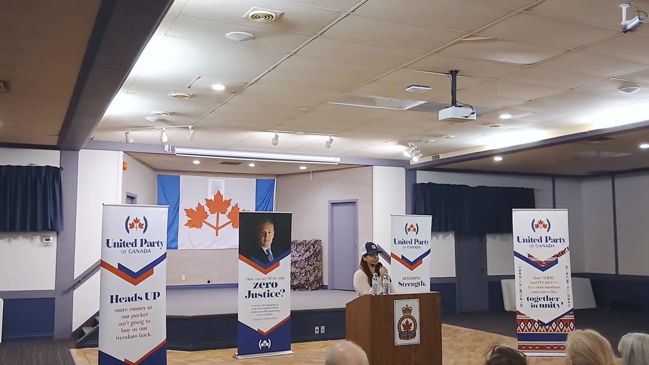 Grant Abraham of the United Party of Canada speaks at the recent Innisfail Town Hall Meeting