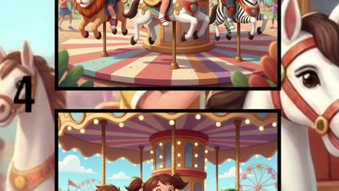Kids Having Fun on a Carousel 🎠😊