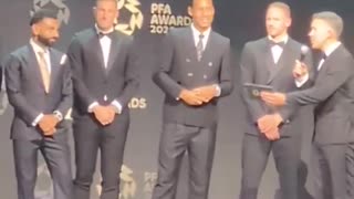 Salah and Van Dijk couldn’t hold it in as Declan Rice
