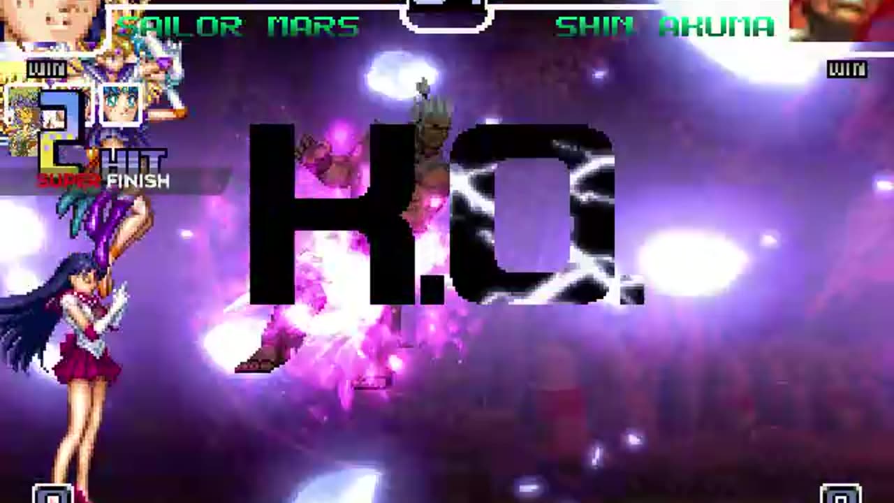 Sailor Moon, Sailor Mars, Sailor Venus, and Sailor Mercury (Me) Vs Akuma