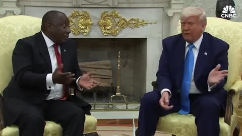 Watch: President Trump clashes with South African President Ramaphosa in Oval Office meeting