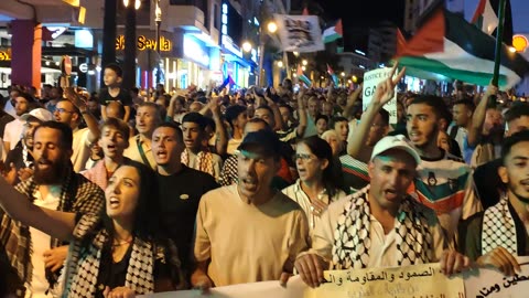مسيرة احتجاجية منددة بإستمرار العدوان والتجويع والحصار على الشعب الفلسطيني طنجة 27 07 2025 من قلب