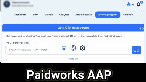 Real part time free online earning Paidwork mobile app