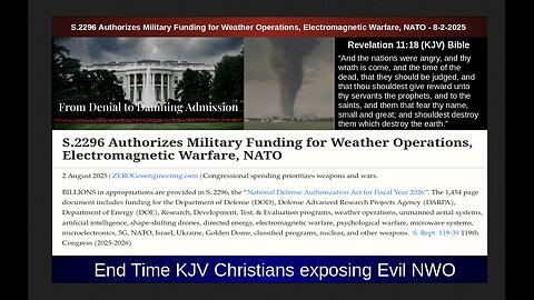 S.2296 Authorizes Military Funding for Weather Operations, Electromagnetic Warfare, NATO - 8-2-2025