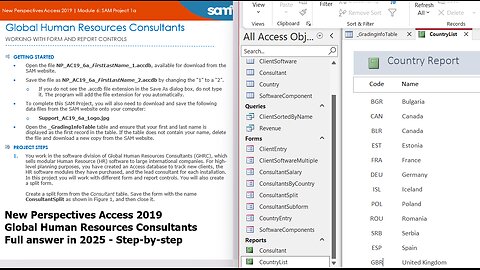 New Perspectives Access 2019 | Module 6: SAM Project 1a | Global Human Resources Consultants (2025)