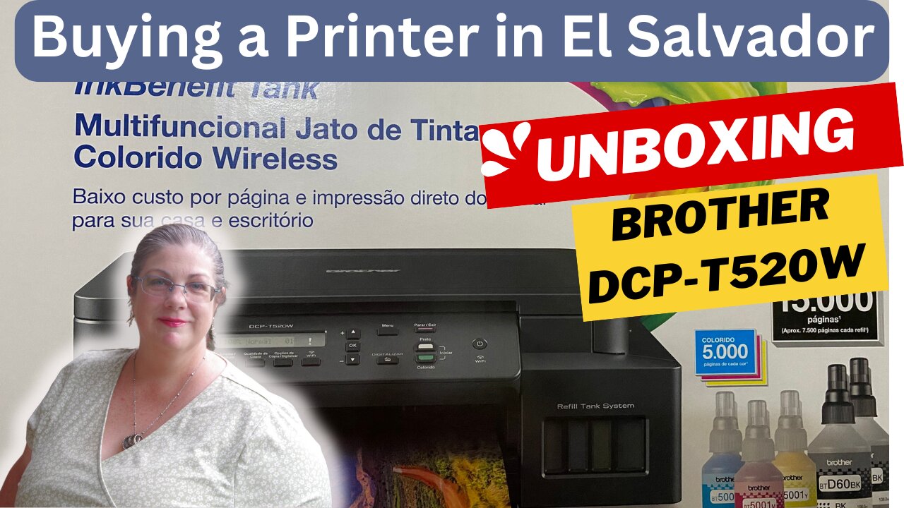 Unboxing our new Brother printer, bought in El Salvador