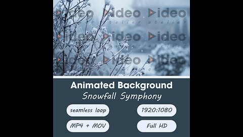 ❄️Snowfall Symphony • Zoom Teams Streamer Background Home Office Nature Spa Seamless Ambient Calm