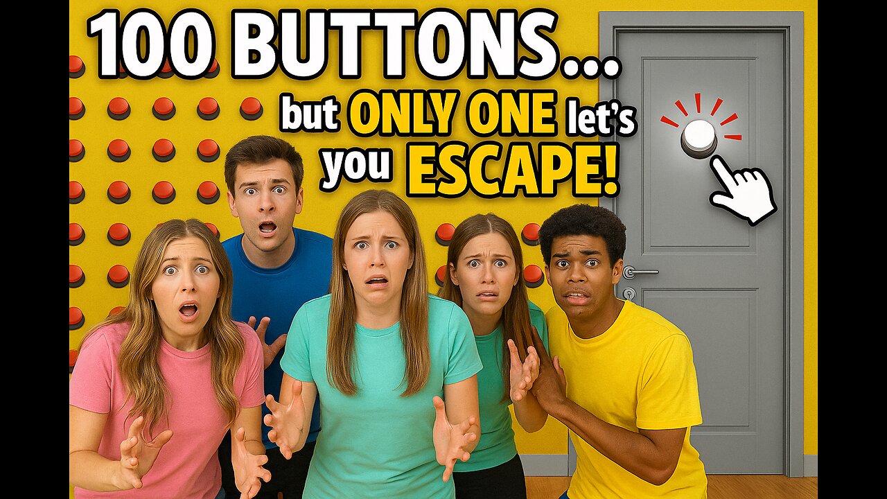 100 BUTTONS… BUT ONLY 1 SAVES YOU! 😱 ESCAPE ROOM CHALLENGE GONE WRONG!