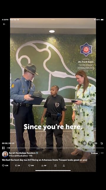 DJ Living His Dream as Arkansas State Trooper with Gov. Sarah Sanders