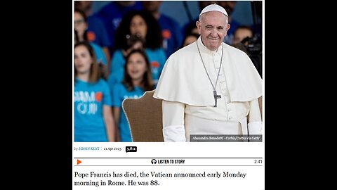 Will they replace the Pope with another globalist?Now we know why Pope Francis was installed.
