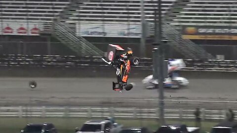Sprint Car Driver Tasker Phillips Walks Away After Violent Heat Race Crash At Knoxville Raceway