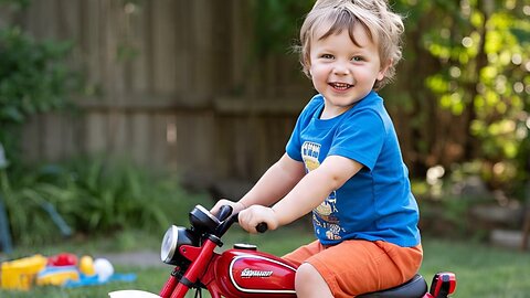 It's so much fun playing with the little motorbike, you have to flip it over and over again.