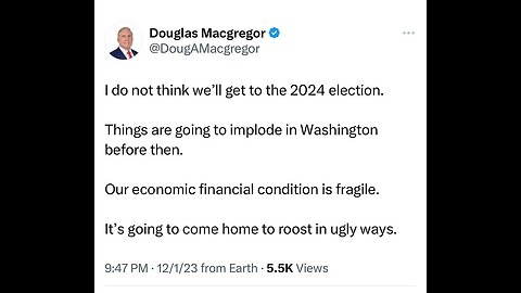 I don't think we will make it to the next elections just because -